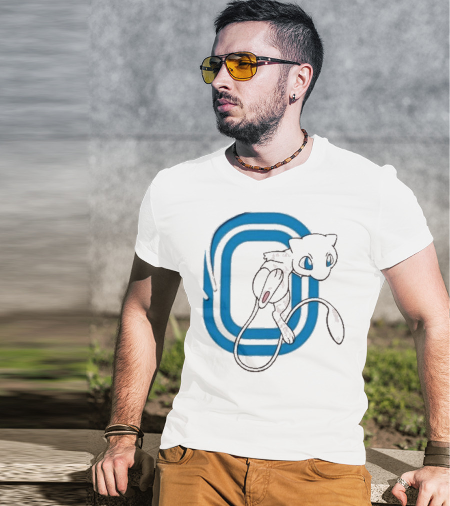 Overtime Pokémon Mew Blue Iconic Character Design T-Shirt
