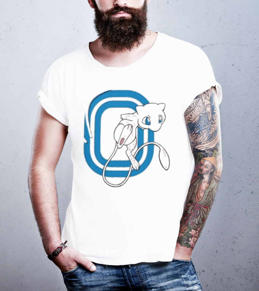 Overtime Pokémon Mew Blue Iconic Character Design T-Shirt