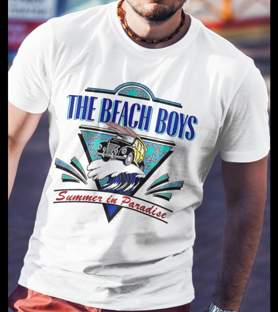 The Beach Boys Summer In Paradise Tour 1995 Wave And Triangle Icon T-Shirt