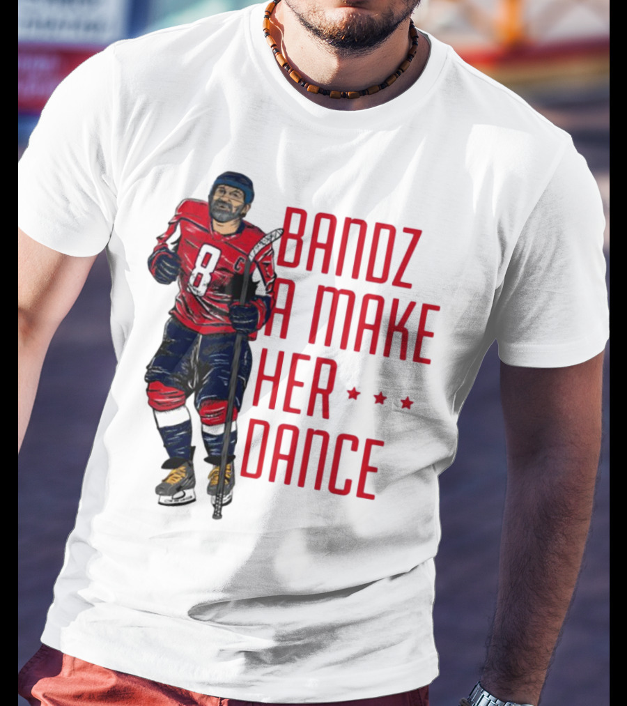 Bandz 8 A Make Her Dance Hockey Player Red Uniform T-Shirt