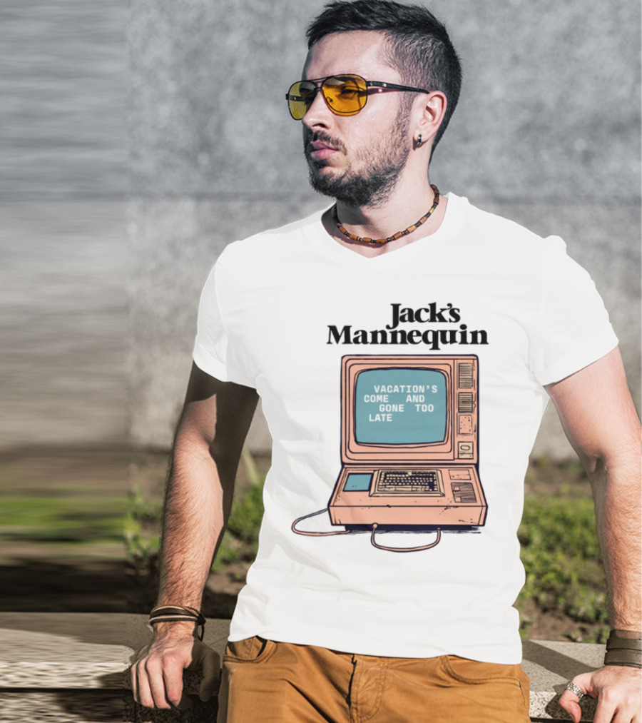 Jack's Mannequin Vacation Retro Computer Aesthetic T-Shirt