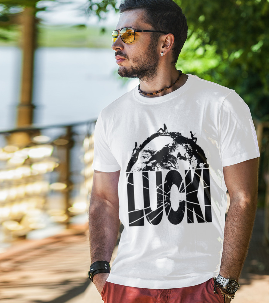 Lucki Vault White Lucki Text And Stars T-Shirt