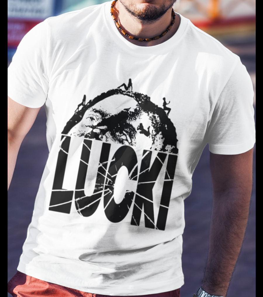 Lucki Vault White Lucki Text And Stars T-Shirt