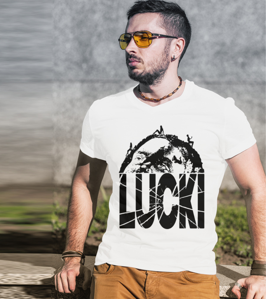 Lucki Vault White Lucki Text And Stars T-Shirt