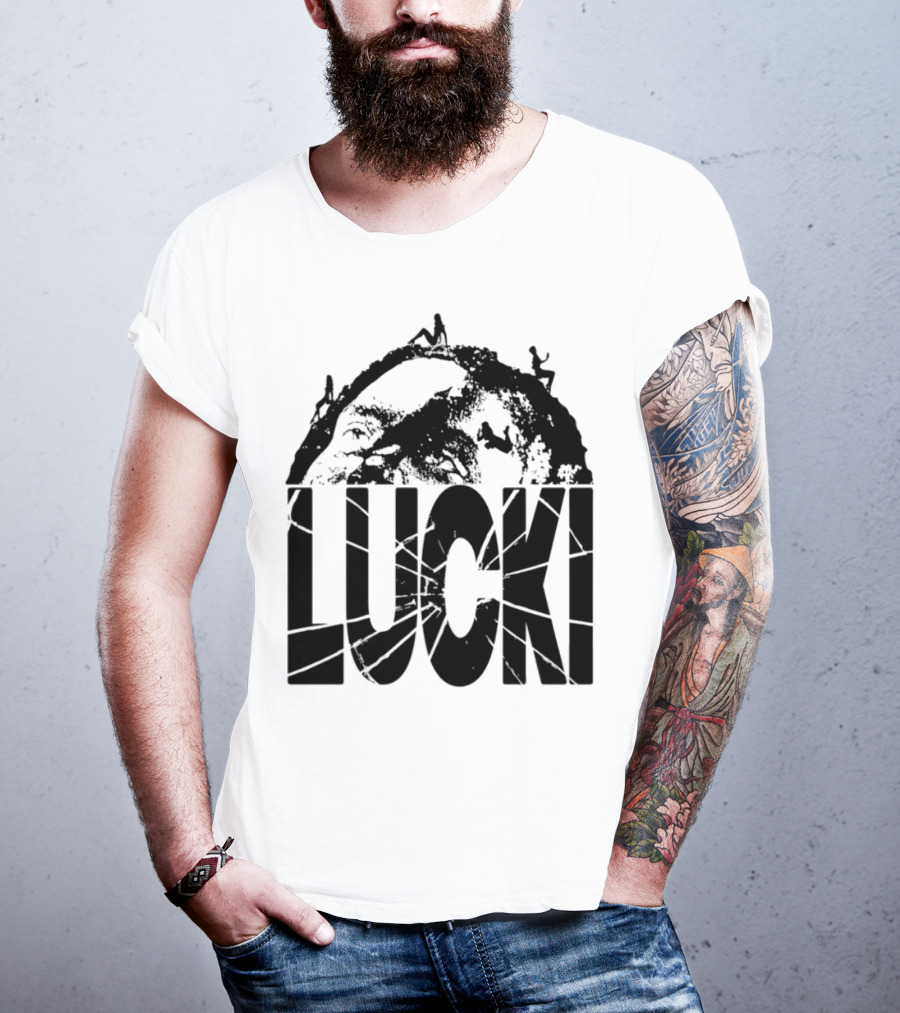 Lucki Vault White Lucki Text And Stars T-Shirt