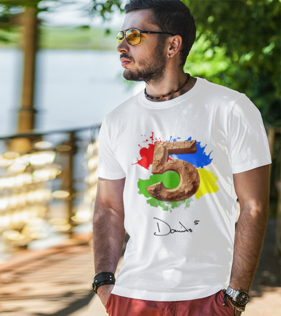 Davido 5Ive Cracked Textured Color Splash T-Shirt