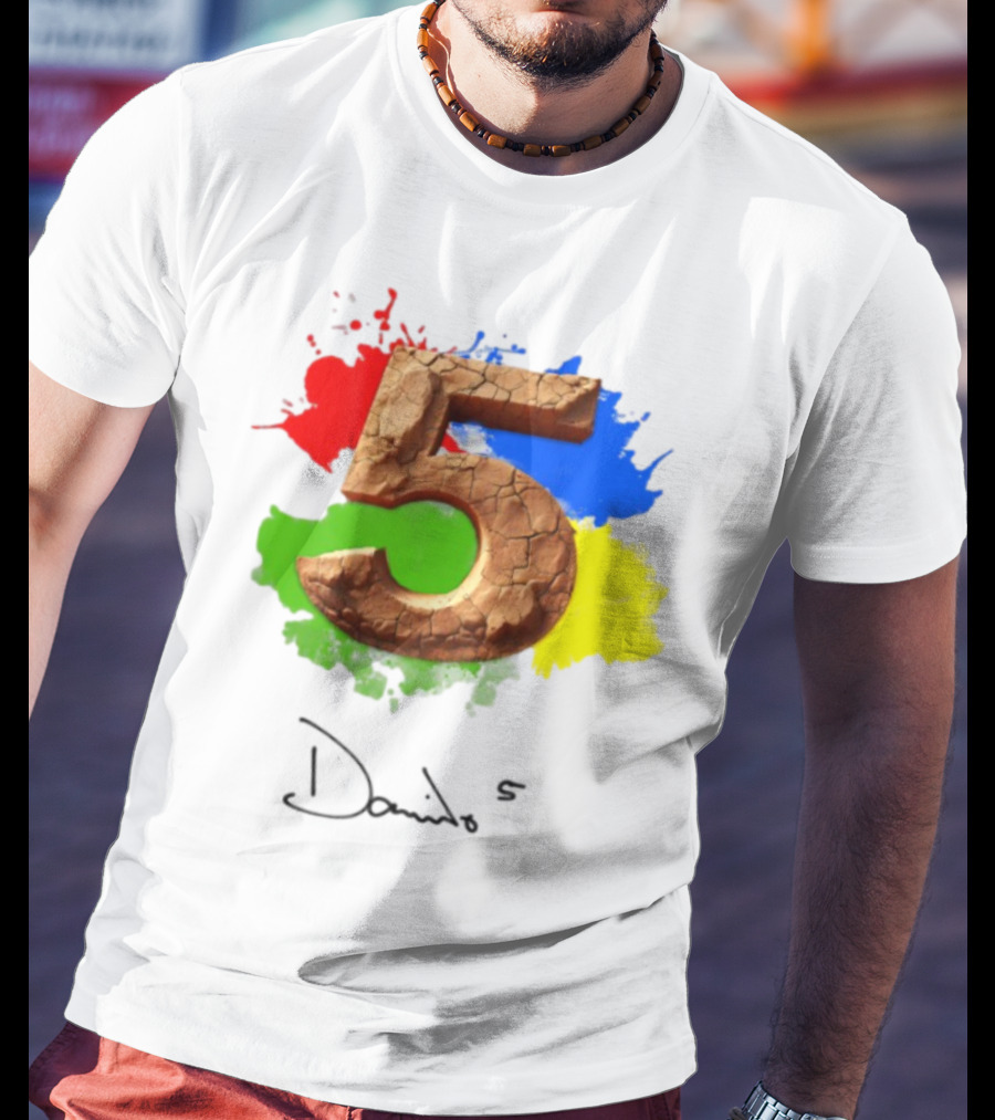 Davido 5Ive Cracked Textured Color Splash T-Shirt