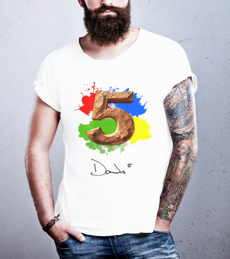 Davido 5Ive Cracked Textured Color Splash T-Shirt