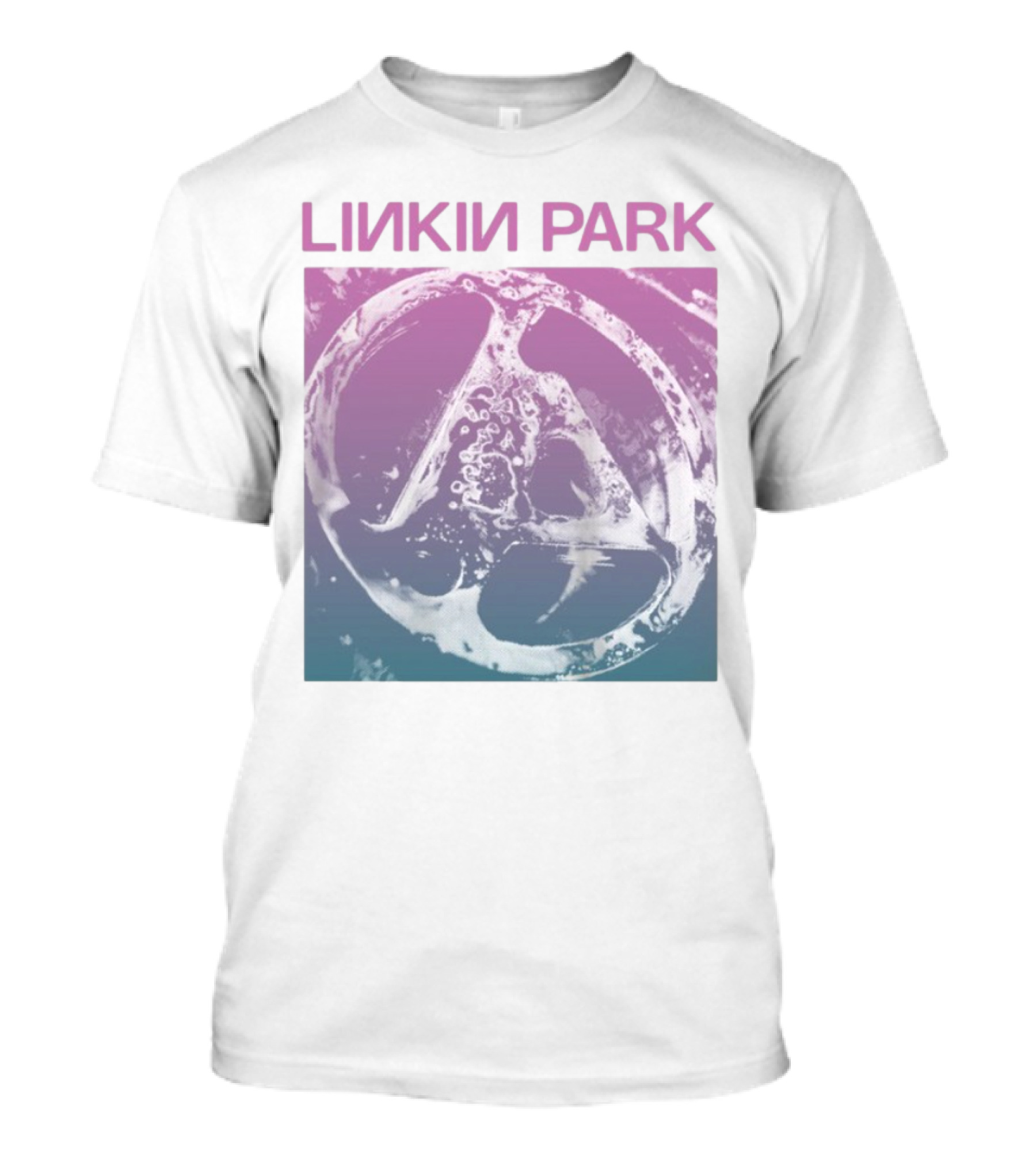 Linkin Park Fz Deluxe Gradient Drop Shoulder White T-Shirt