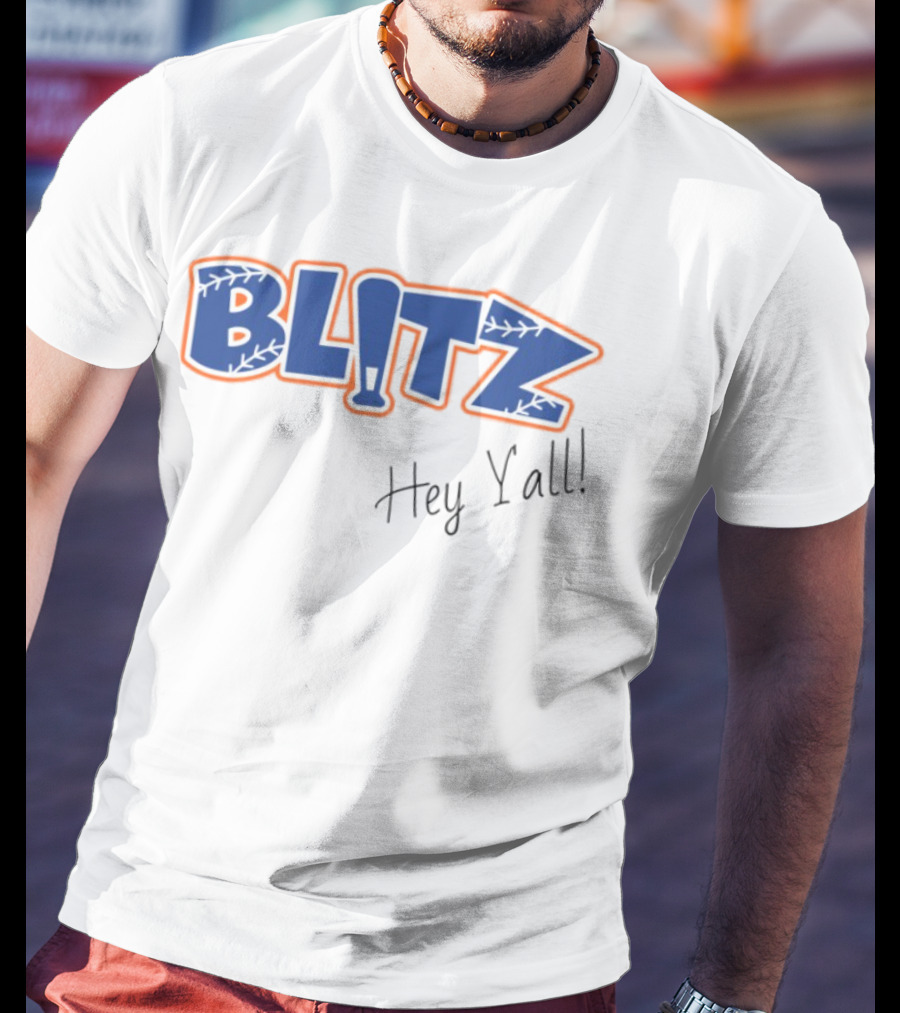 Blitz Hey Y'all Baseball Bat Stitching Style T-Shirt