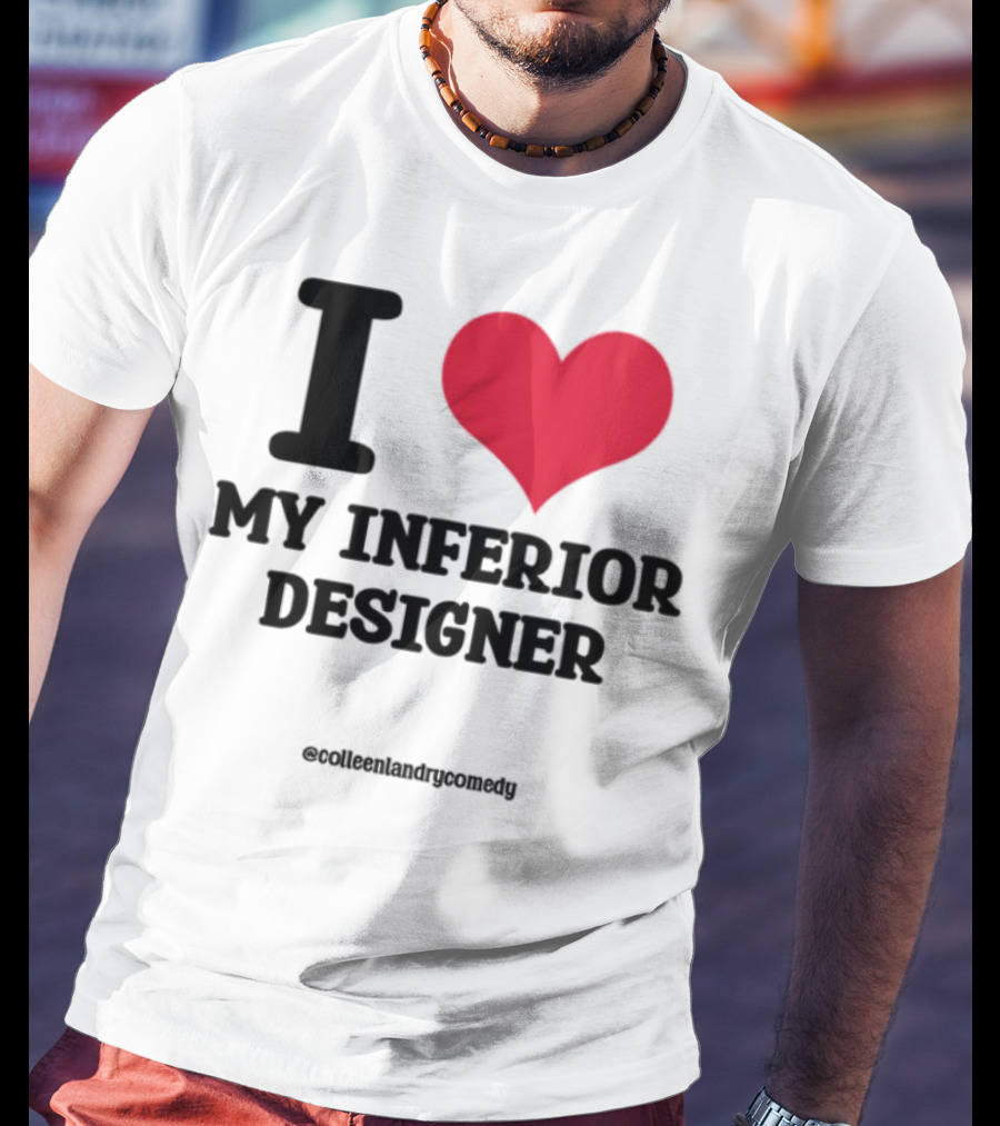 I Love My Inferior Designer Red Heart Graphic T-Shirt