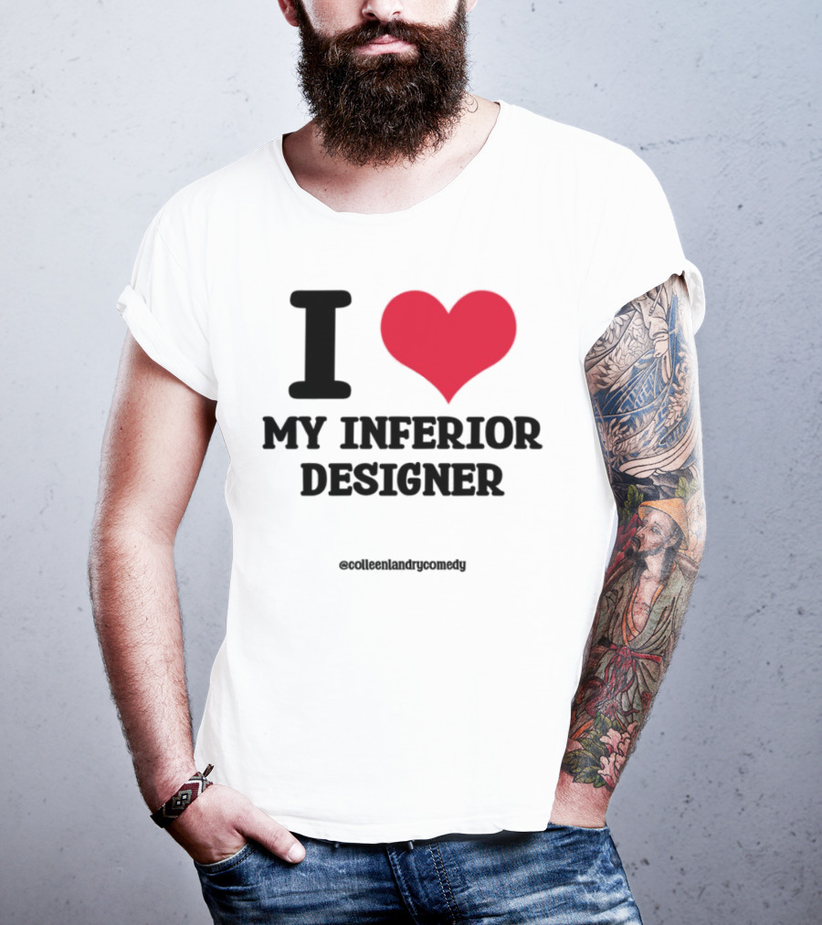 I Love My Inferior Designer Red Heart Graphic T-Shirt