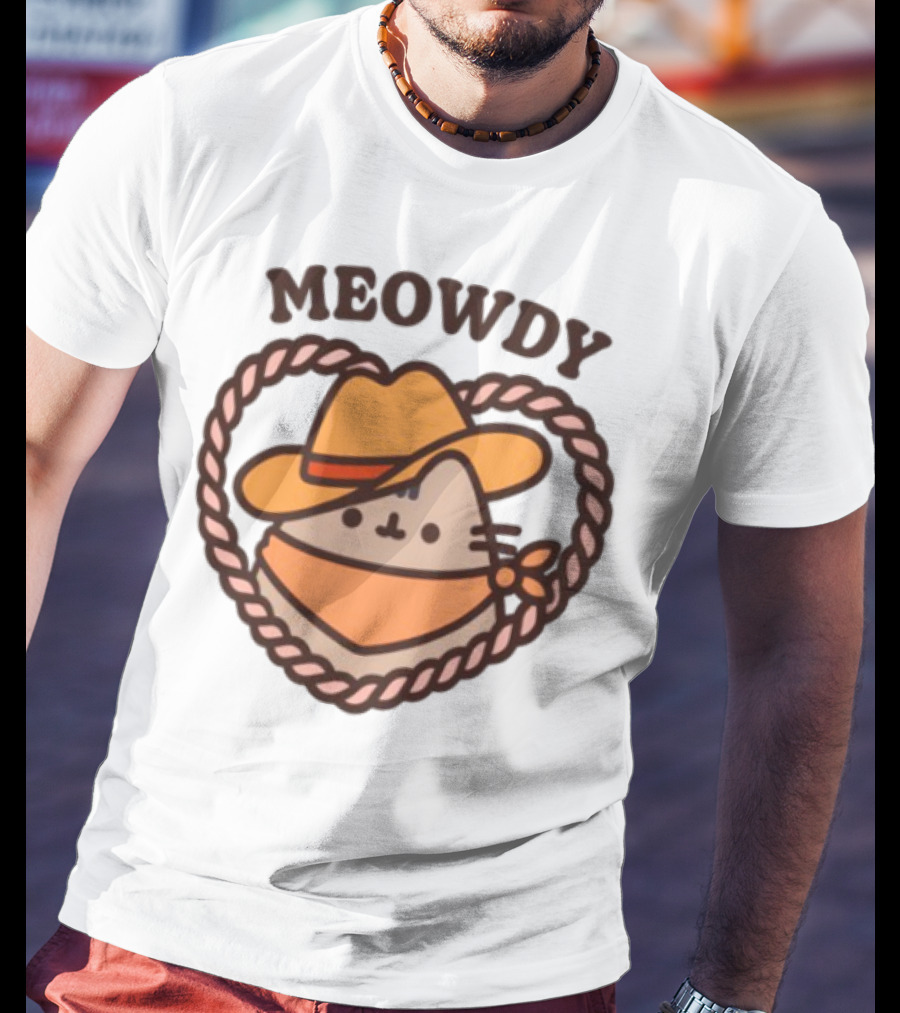 Meowdy Cowboy Pusheen With Hat And Bandana T-Shirt