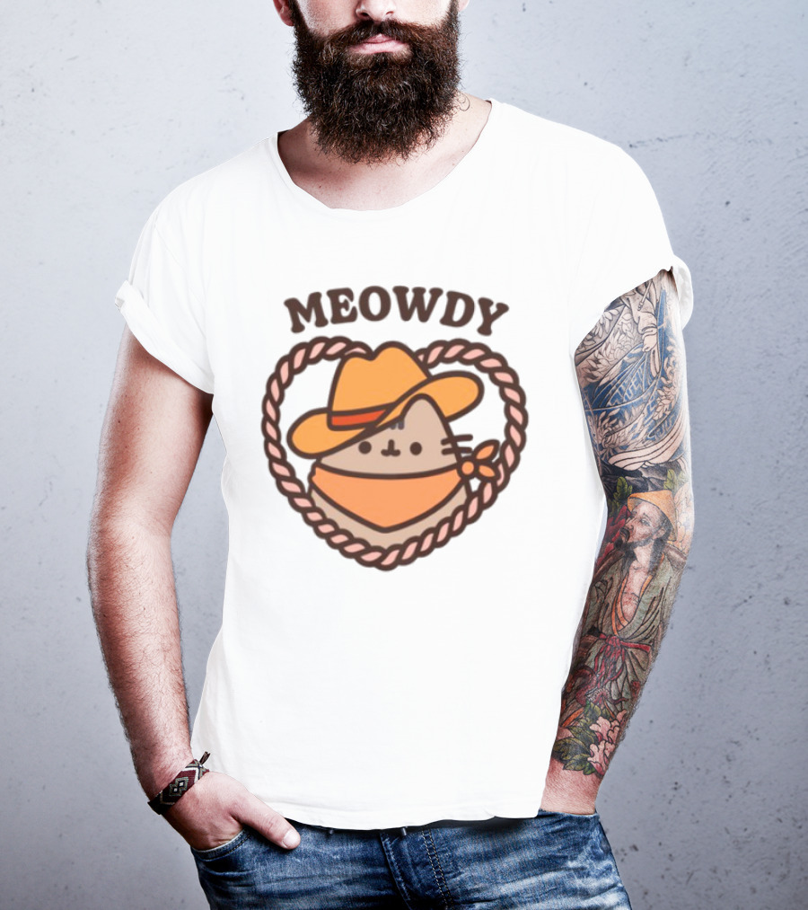 Meowdy Cowboy Pusheen With Hat And Bandana T-Shirt