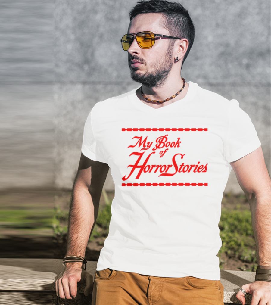 My Book Of Horror Stories Spooky Red Text T-Shirt