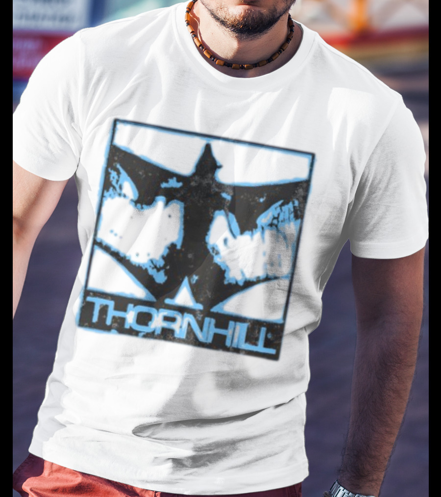 Thornhill Bat White Distressed Grunge Style T-Shirt