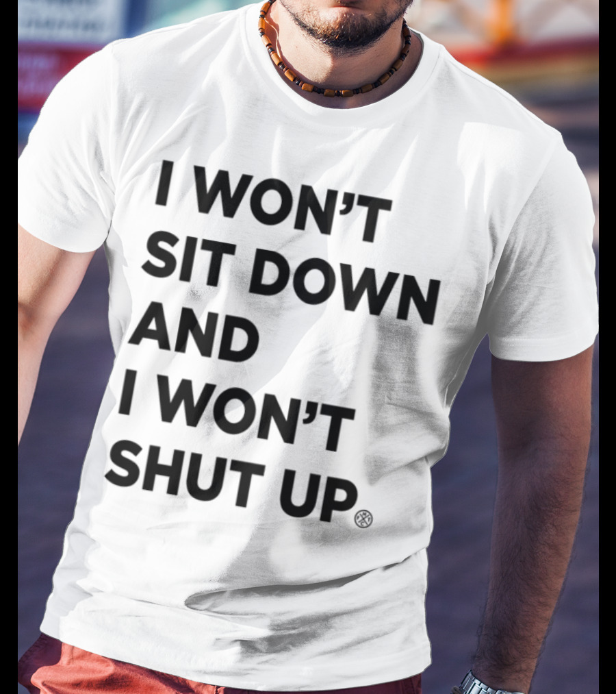 Frank Turner I Won't Sit Down And I Won't Shut Up Black Authentic Session Design T-Shirt