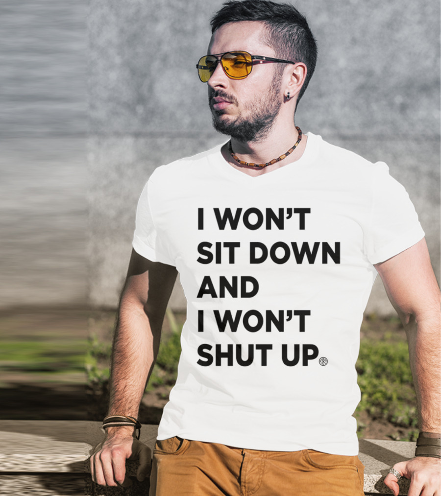 Frank Turner I Won't Sit Down And I Won't Shut Up Black Authentic Session Design T-Shirt