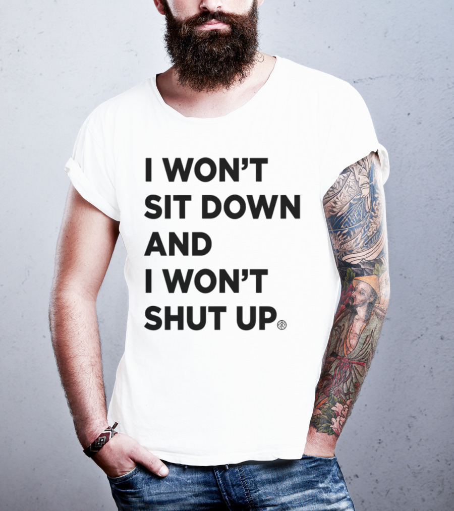 Frank Turner I Won't Sit Down And I Won't Shut Up Black Authentic Session Design T-Shirt
