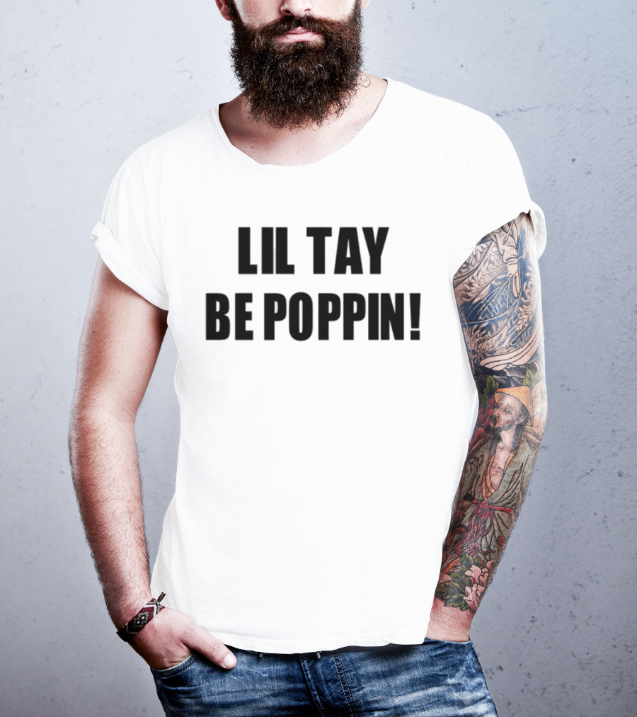 Lil Tay Be Poppin Retro Style Black And White T-Shirt