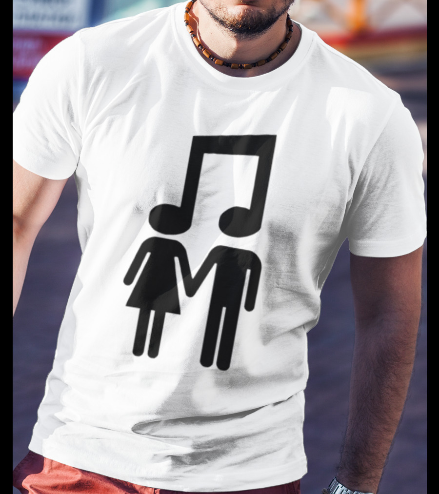 "Music Note Couple Holding Hands Symbol" T-Shirt