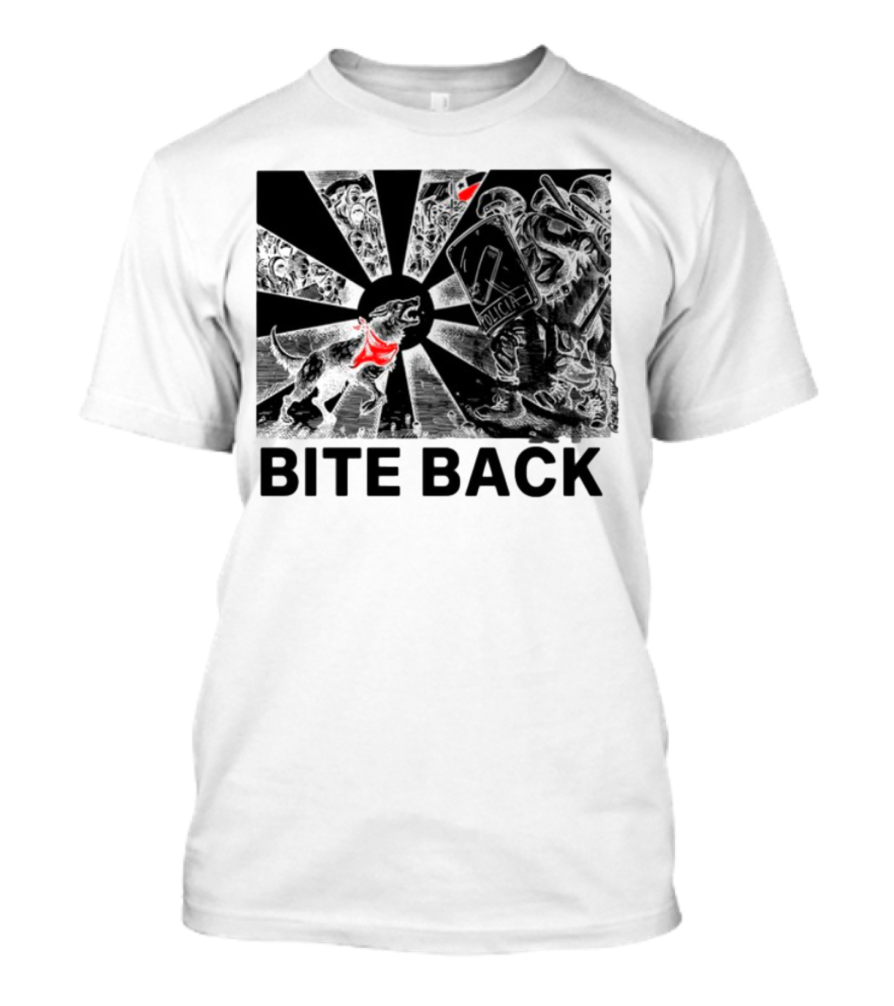 Bite Back Punkwithacamera Riot Dog Police Confrontation T-Shirt