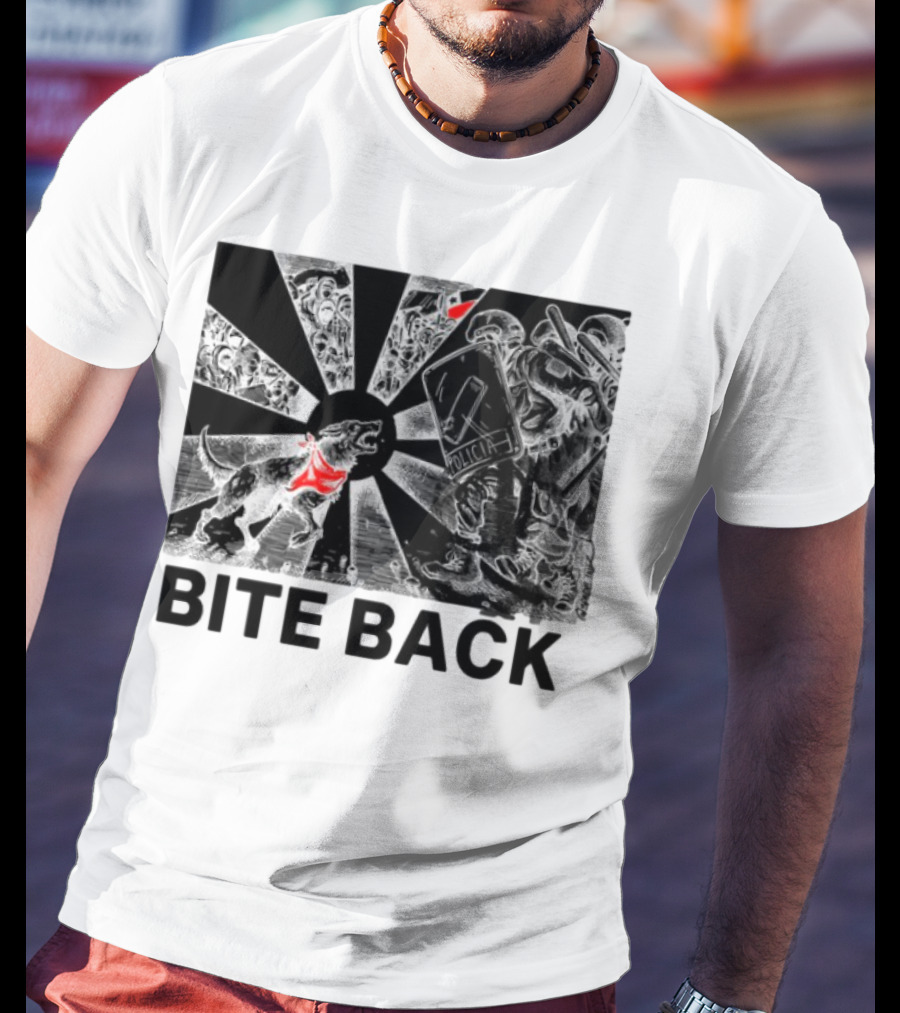 Bite Back Punkwithacamera Riot Dog Police Confrontation T-Shirt
