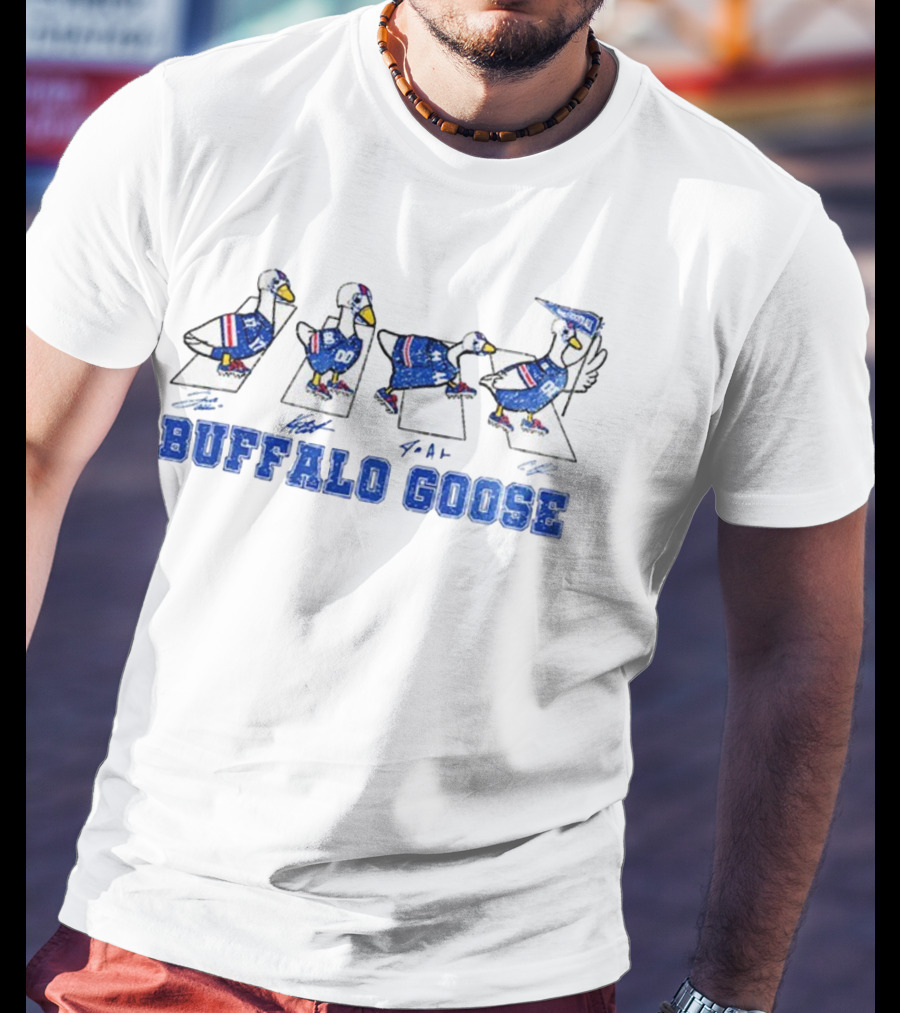 Buffalo Goose Abbey Road NFL Football Game Day Signatures T-Shirt
