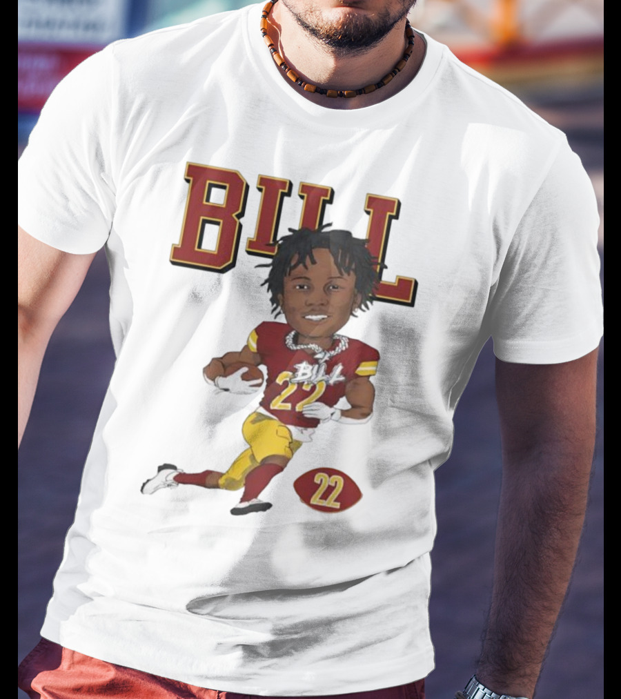 Jacory Bill Croskey Merritt Number 22 Football Player Illustration T-Shirt