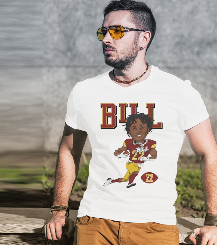 Jacory Bill Croskey Merritt Number 22 Football Player Illustration T-Shirt