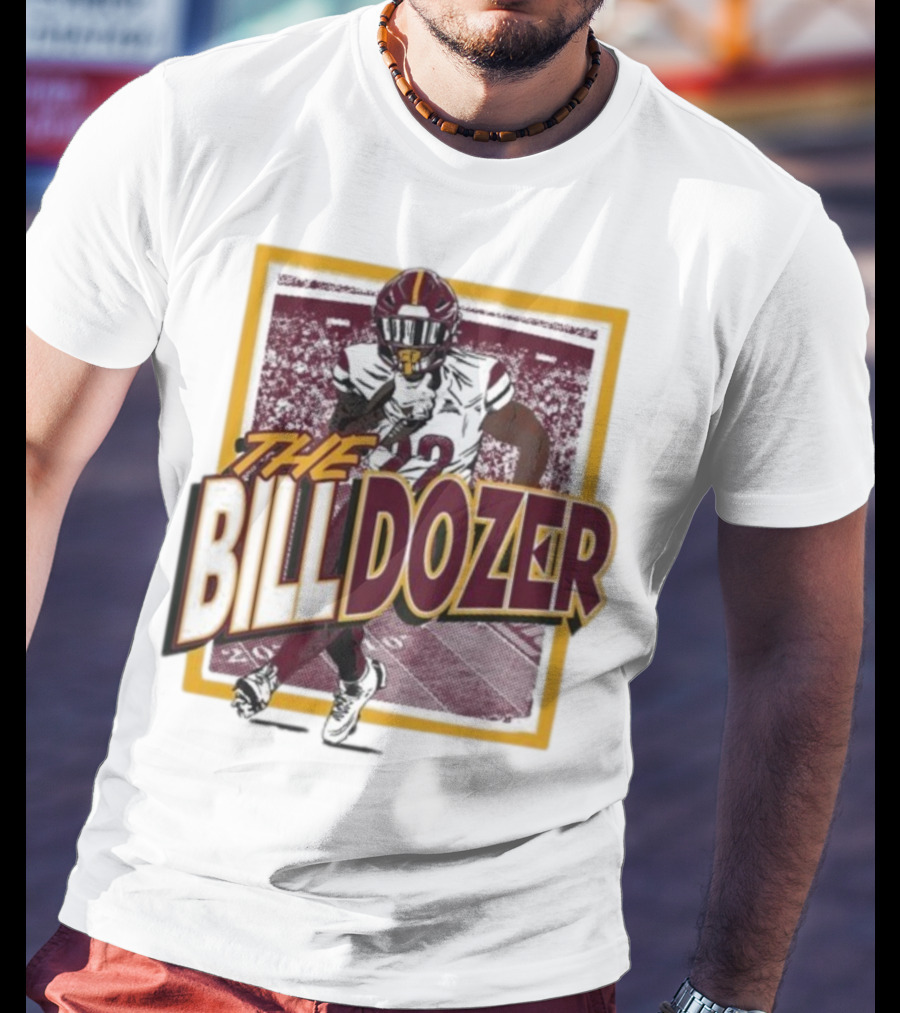 Jacory Croskey-Merritt The Billdozer Breaking Through Washington Commanders Scene T-Shirt