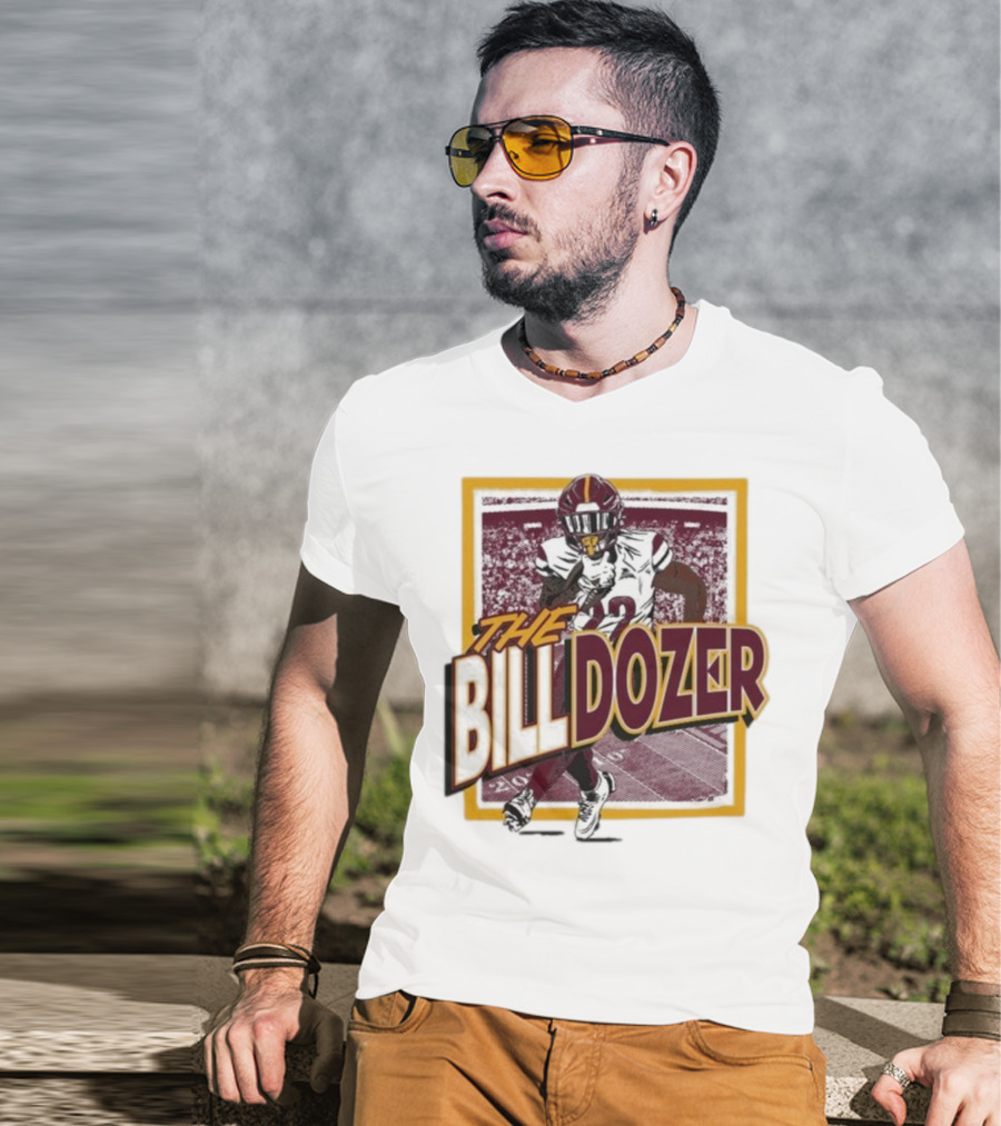Jacory Croskey-Merritt The Billdozer Breaking Through Washington Commanders Scene T-Shirt