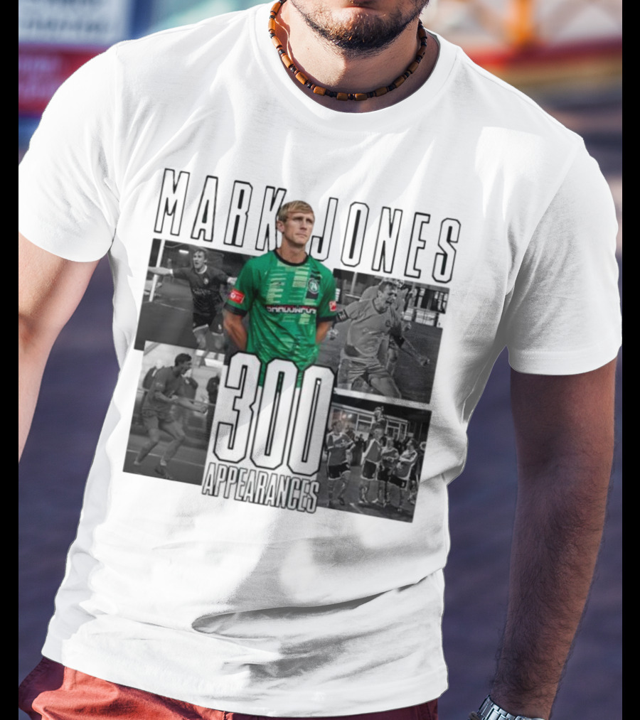 Mark Jones 300 Appearances Northwich FC Green Jersey Football Tribute T-Shirt