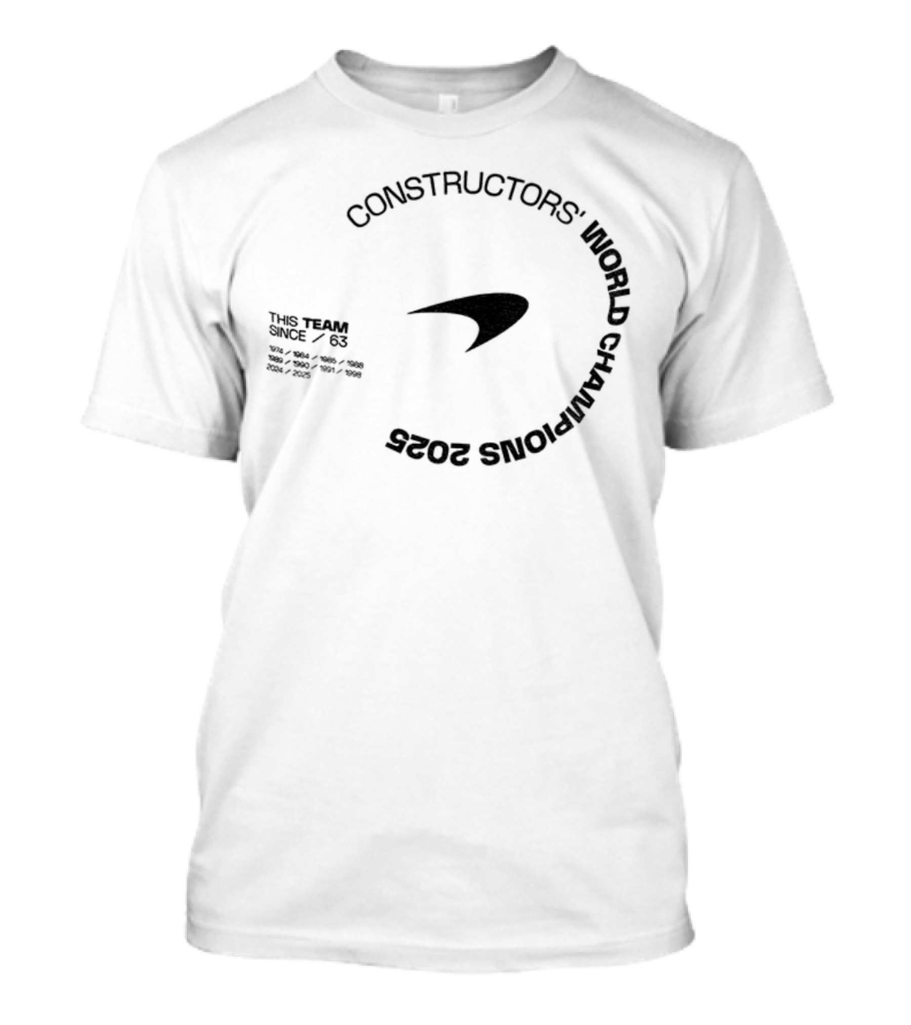 McLaren Constructors World Champions 2025 Racing Team Victory T-Shirt
