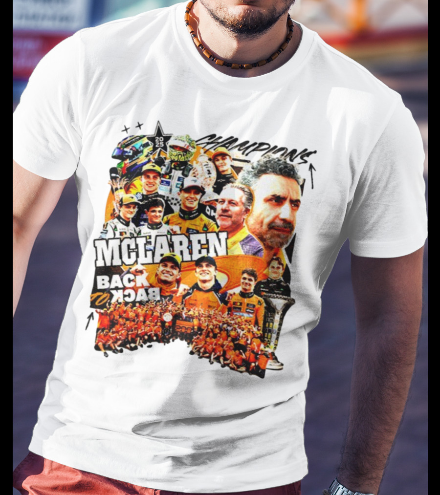 McLaren 2025 Back To Back Formula 1 World Constructors’ Championship Victory T-Shirt