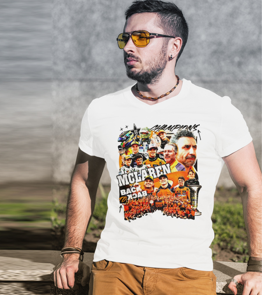 McLaren 2025 Back To Back Formula 1 World Constructors’ Championship Victory T-Shirt