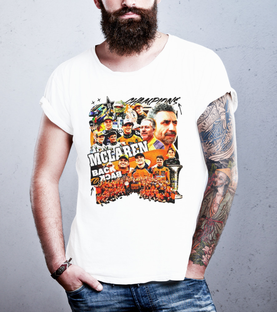 McLaren 2025 Back To Back Formula 1 World Constructors’ Championship Victory T-Shirt
