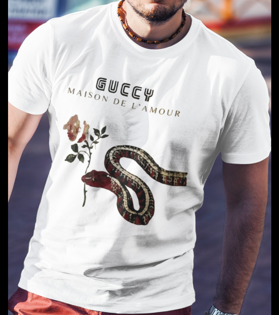 Guccy Maison De L’amour Snake And Rose T-Shirt