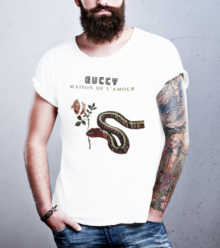 Guccy Maison De L’amour Snake And Rose T-Shirt