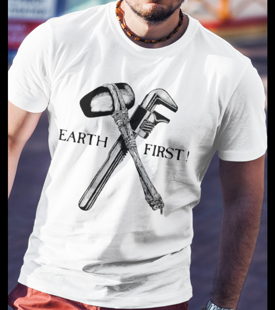 Earth First Hammer And Wrench Emblem T-Shirt
