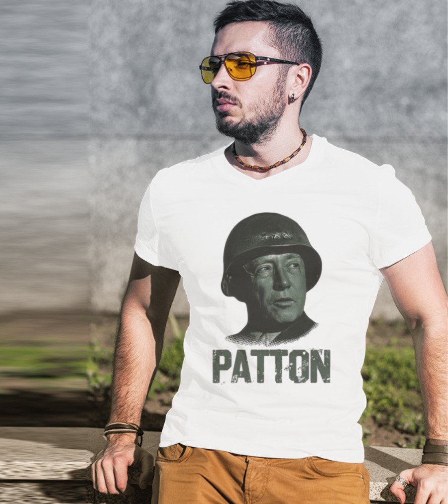 Fightbackpodcast General Patton Image With Patton Text T-Shirt