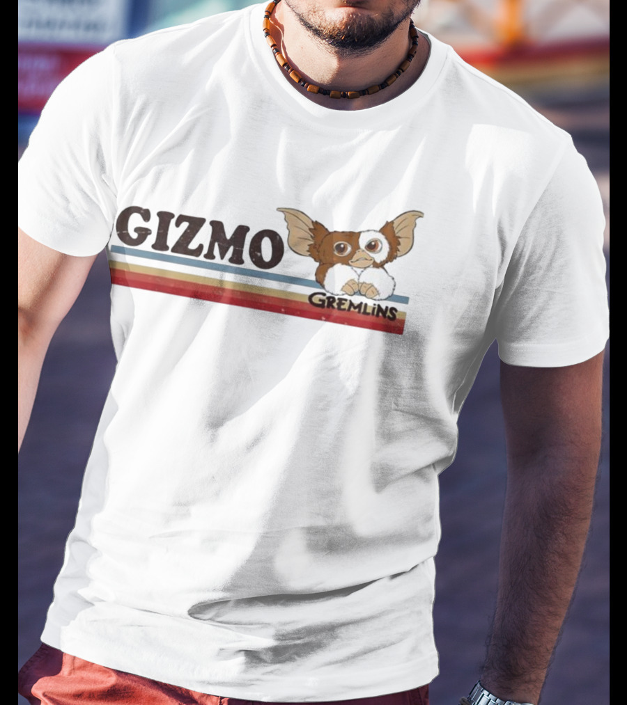 Gizmo Gremlins Vintage Stripes Retro Rainbow Style T-Shirt