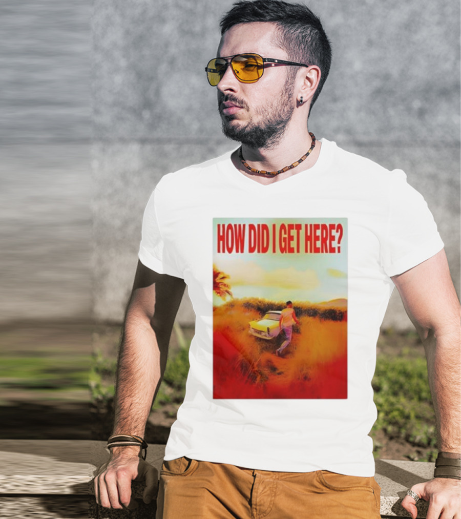 Louis Tomlinson How Did I Get Here Red Text Vintage Car Scene T-Shirt