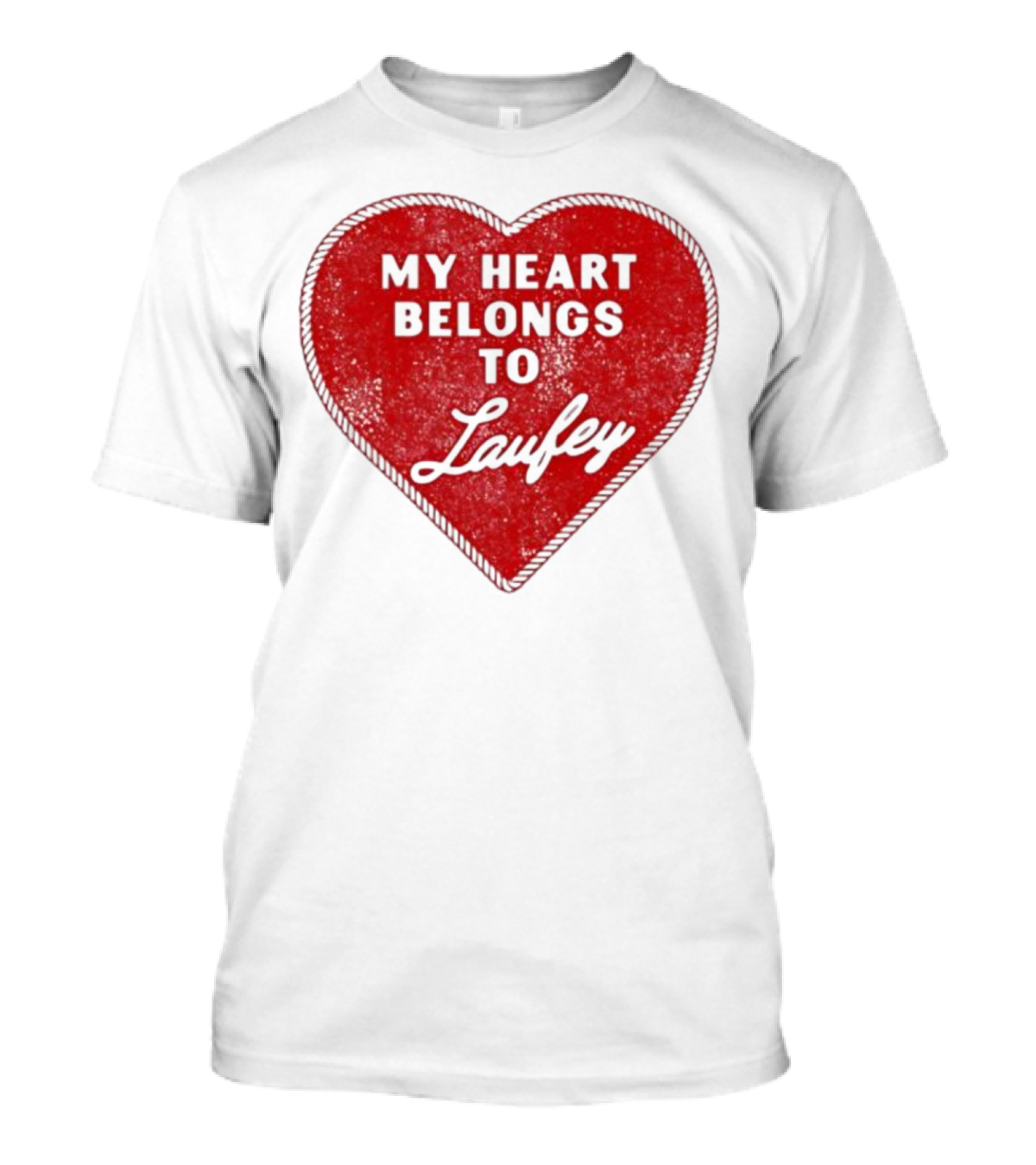 My Heart Belongs To Laufey Red Heart Patch T-Shirt