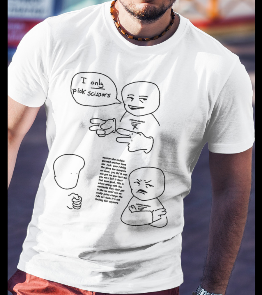 Rock Paper Scissors Joke I Only Pick Scissors Meme Comic T-Shirt
