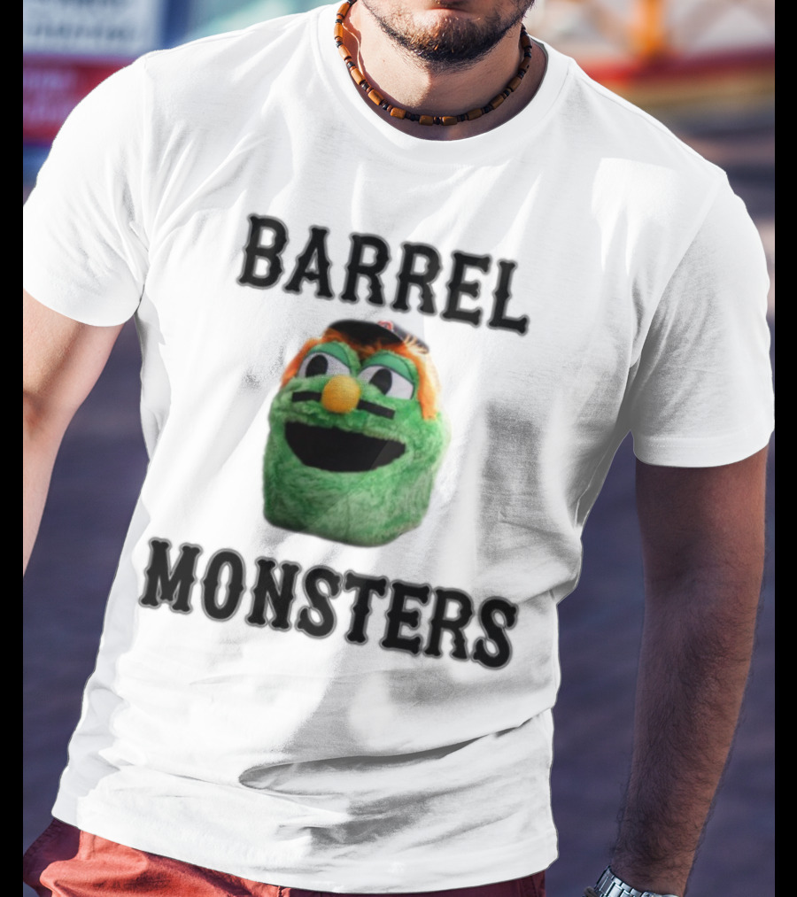Barrel Monsters Wally Green Fur Mustache Baseball Hat T-Shirt
