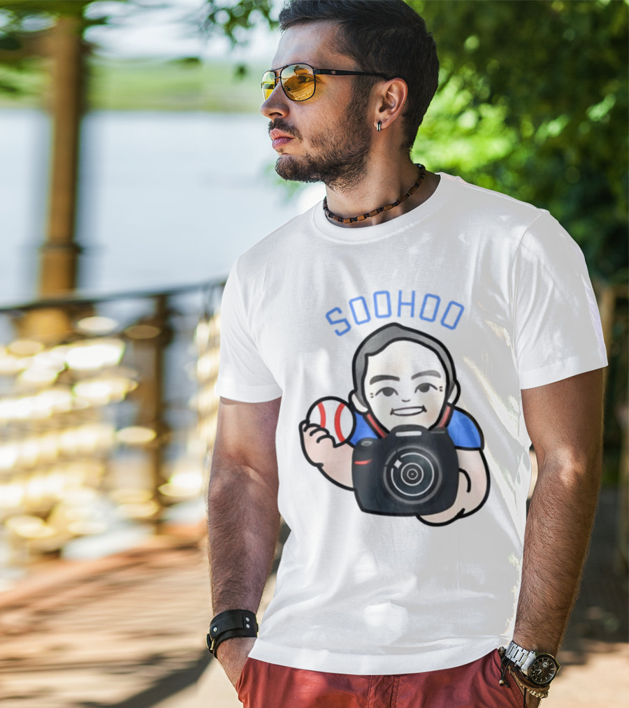 Soohoo Baseball Photographer Character Holding Camera And Ball T-Shirt