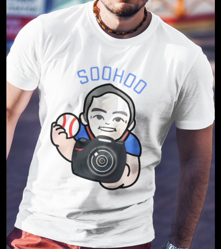 Soohoo Baseball Photographer Character Holding Camera And Ball T-Shirt