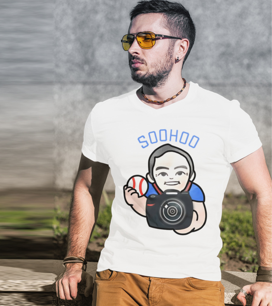 Soohoo Baseball Photographer Character Holding Camera And Ball T-Shirt