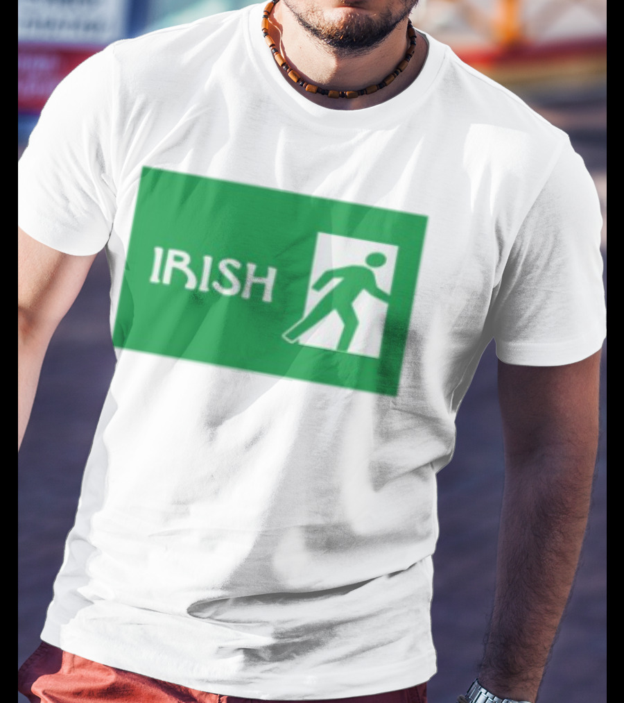 Emotionalclub Irish Exit Green Emergency Sign Style T-Shirt